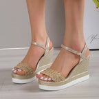 Ophelia - Women's Sparkling Platform Wedge Sandals