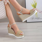 Ophelia - Women's Sparkling Platform Wedge Sandals