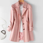 Oriana - Women's Classic Trench Coat with Belted Waist