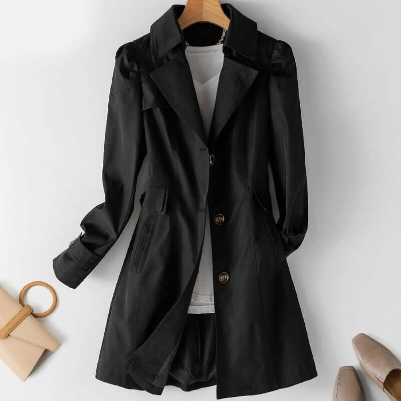 Oriana - Women's Classic Trench Coat with Belted Waist