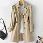 Oriana - Women's Classic Trench Coat with Belted Waist