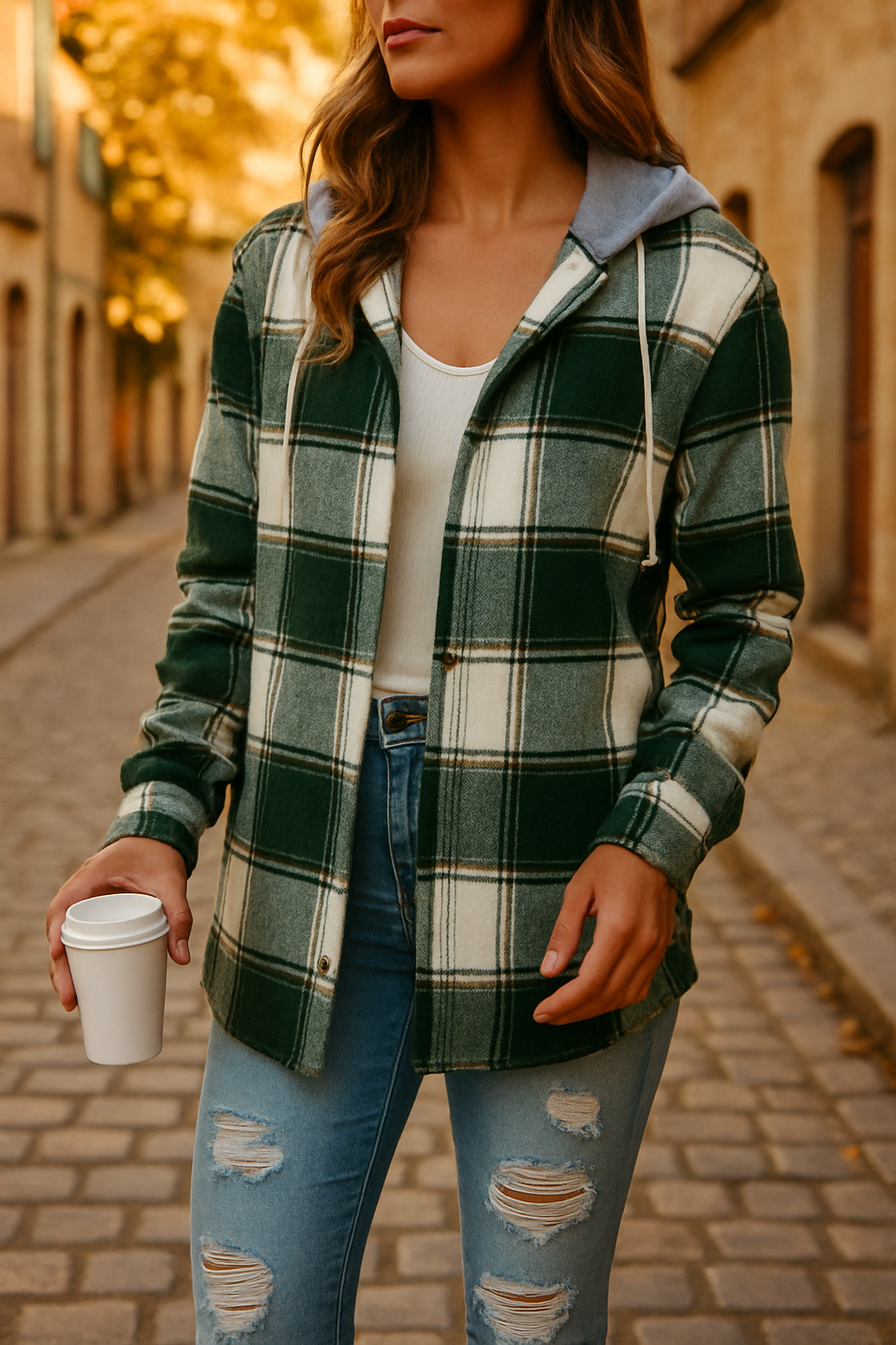 Remi - Women's Casual Plaid Hooded Comfort Hoodie