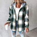 Remi - Women's Casual Plaid Hooded Comfort Hoodie
