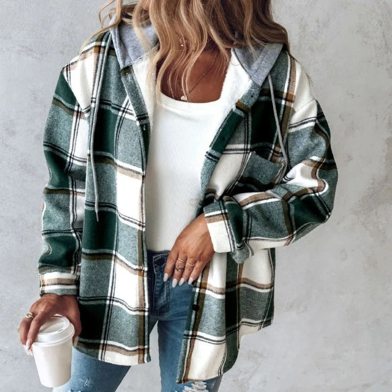 Remi - Women's Casual Plaid Hooded Comfort Hoodie