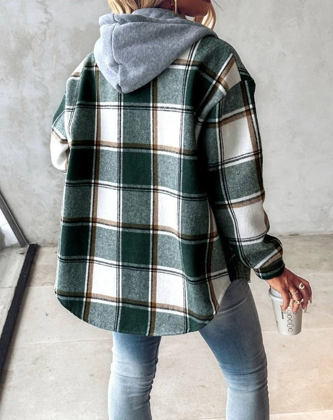 Remi - Women's Casual Plaid Hooded Comfort Hoodie