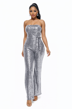 Remi - Women's Chic Strapless Sparkling Jumpsuit