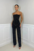 Remi - Women's Chic Strapless Sparkling Jumpsuit