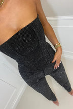 Remi - Women's Chic Strapless Sparkling Jumpsuit