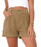 Rowan - Women's Casual High Waist Corduroy Shorts