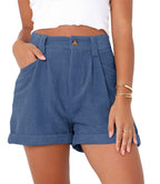 Rowan - Women's Casual High Waist Corduroy Shorts