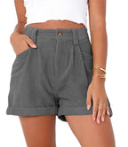 Rowan - Women's Casual High Waist Corduroy Shorts