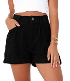 Rowan - Women's Casual High Waist Corduroy Shorts