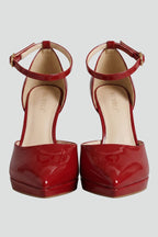 Rowena - Women's Elegant Red Faux Leather Heels