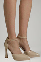 Rowena - Women's Elegant Red Faux Leather Heels