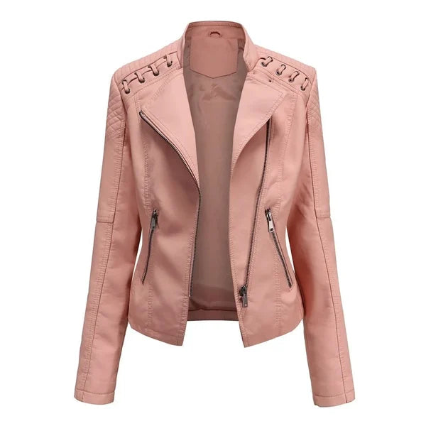Saffron - Women's Stylish Faux Leather Jacket