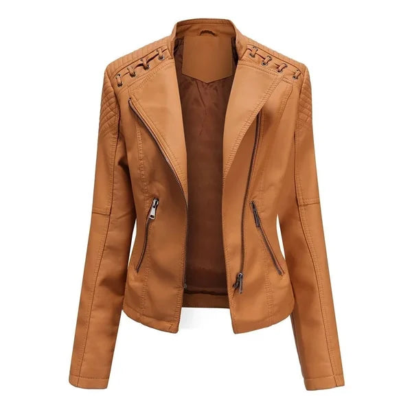 Saffron - Women's Stylish Faux Leather Jacket