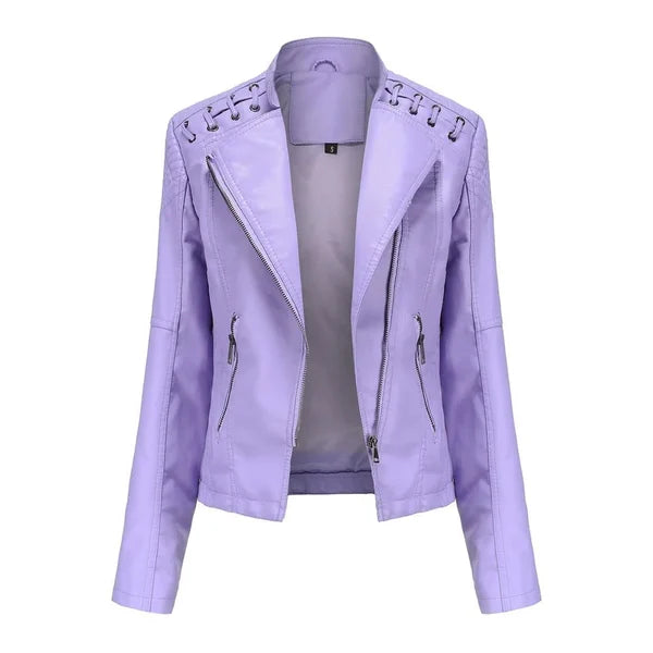 Saffron - Women's Stylish Faux Leather Jacket