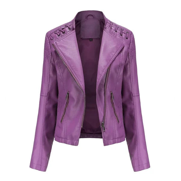 Saffron - Women's Stylish Faux Leather Jacket