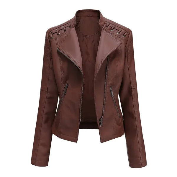Saffron - Women's Stylish Faux Leather Jacket