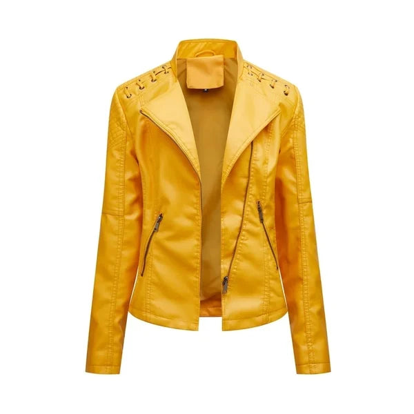 Saffron - Women's Stylish Faux Leather Jacket