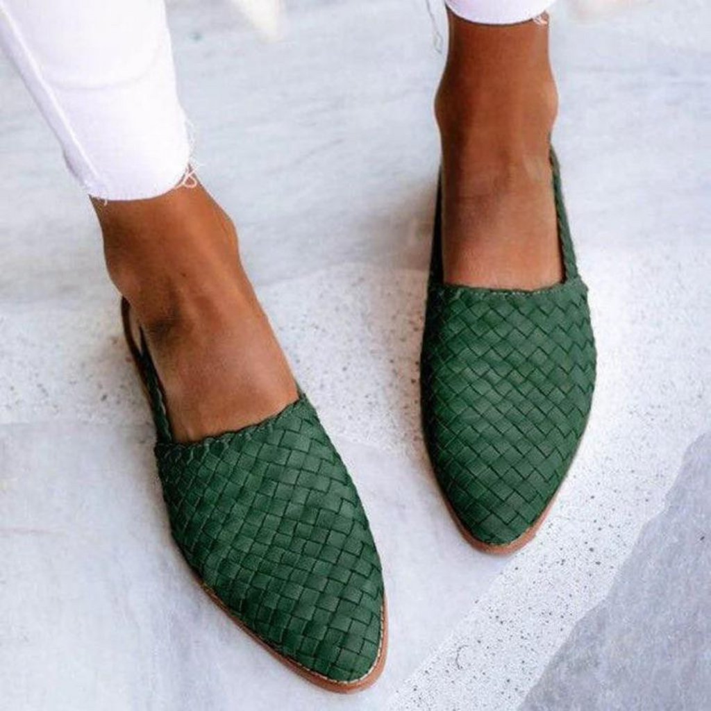 Saffron - Women's Stylish Woven Slingback Loafers