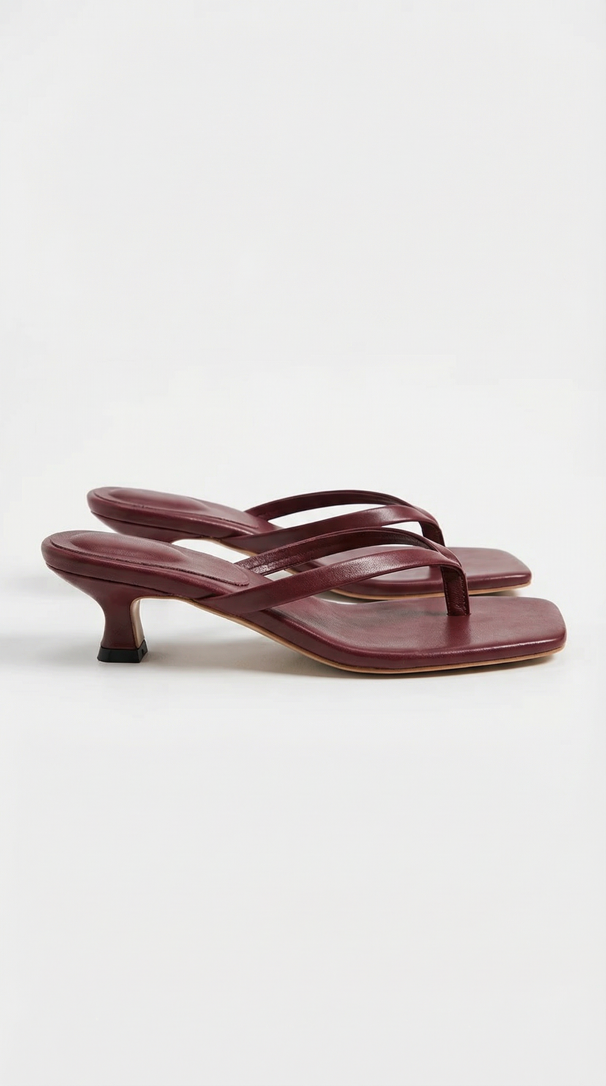Saskia - Women's Kitten Heel Sandals with Square Toe