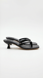 Saskia - Women's Kitten Heel Sandals with Square Toe