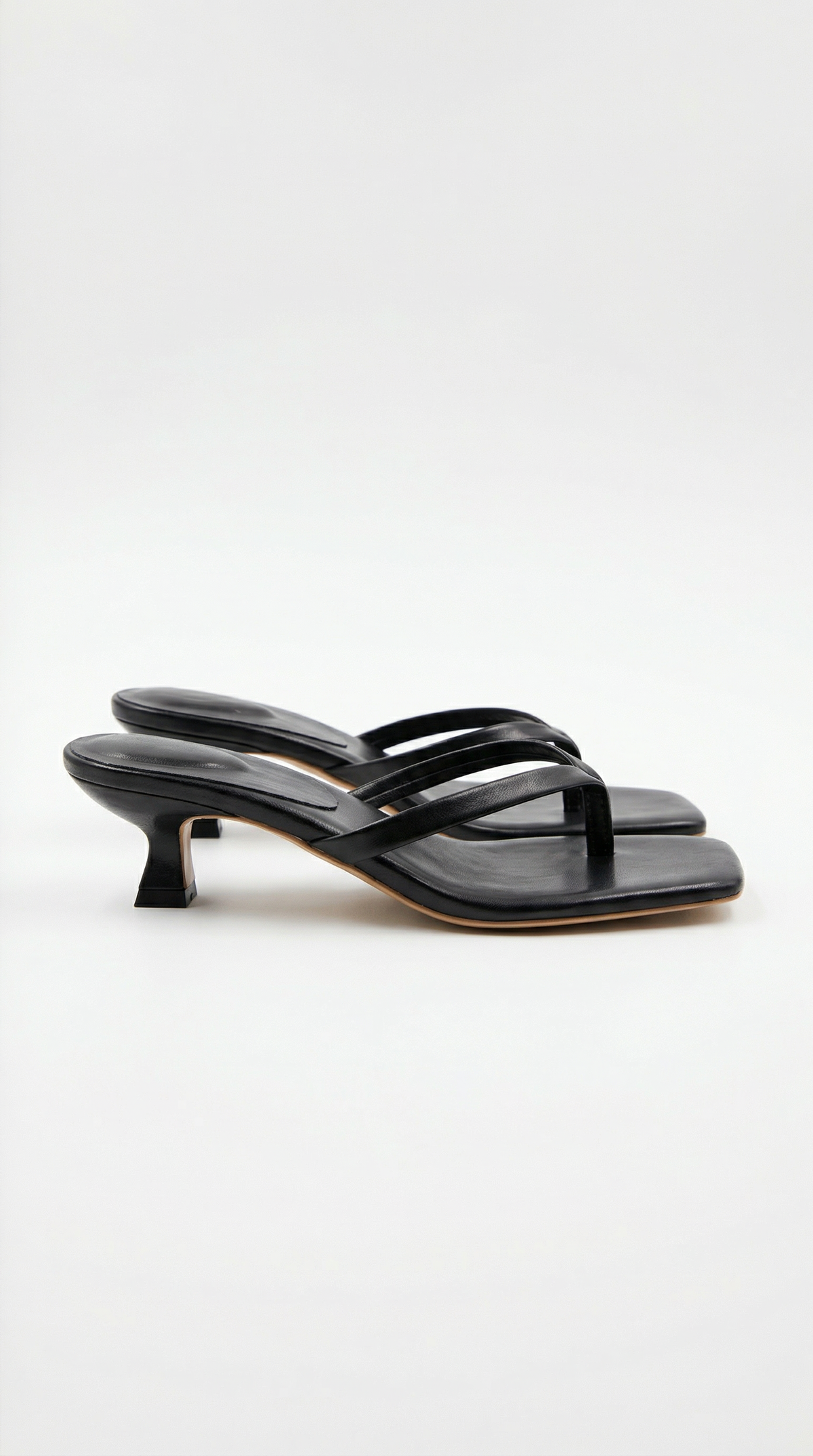 Saskia - Women's Kitten Heel Sandals with Square Toe