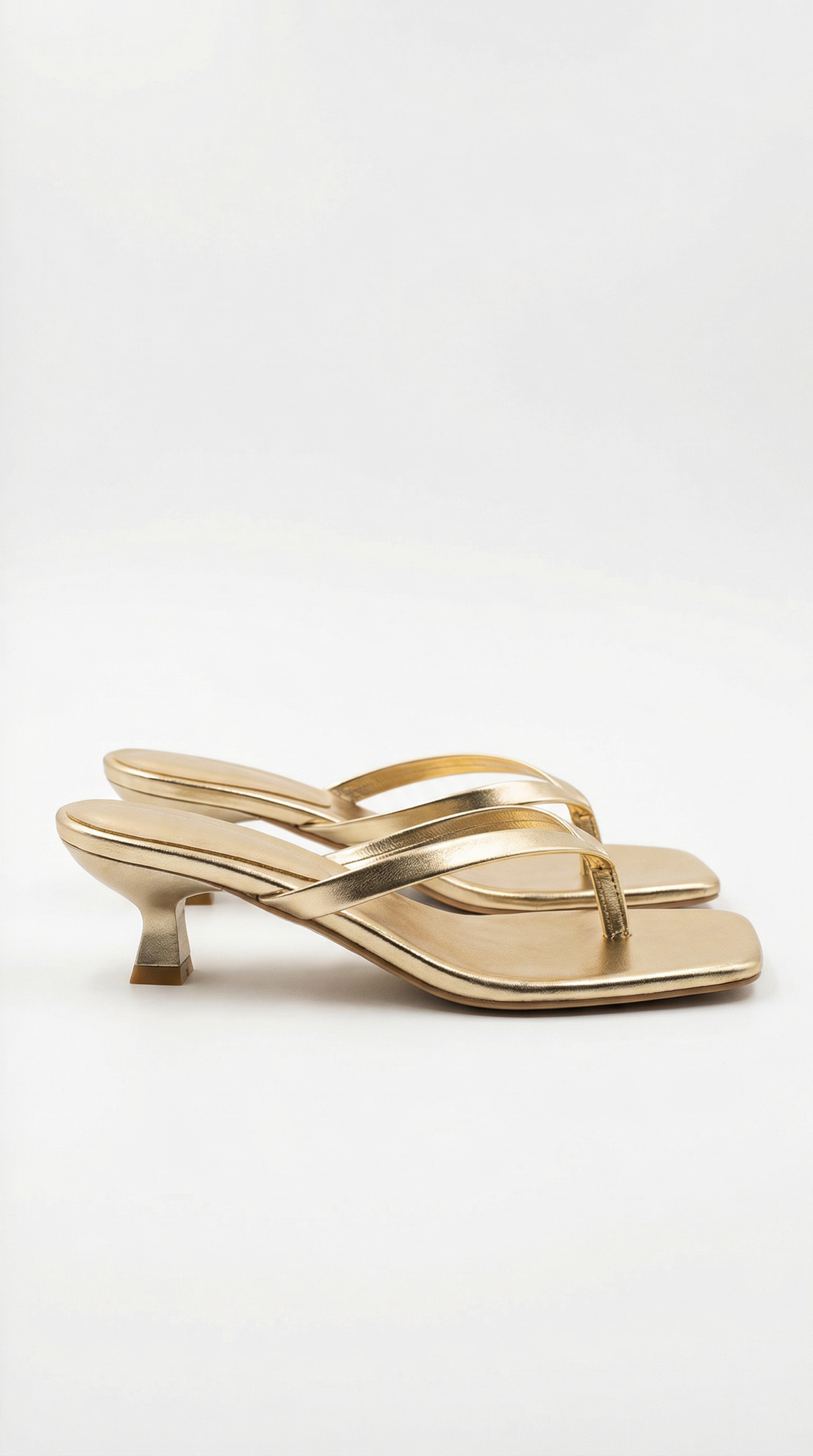 Saskia - Women's Kitten Heel Sandals with Square Toe
