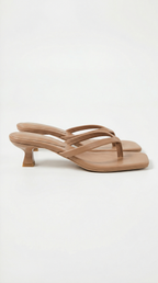Saskia - Women's Kitten Heel Sandals with Square Toe