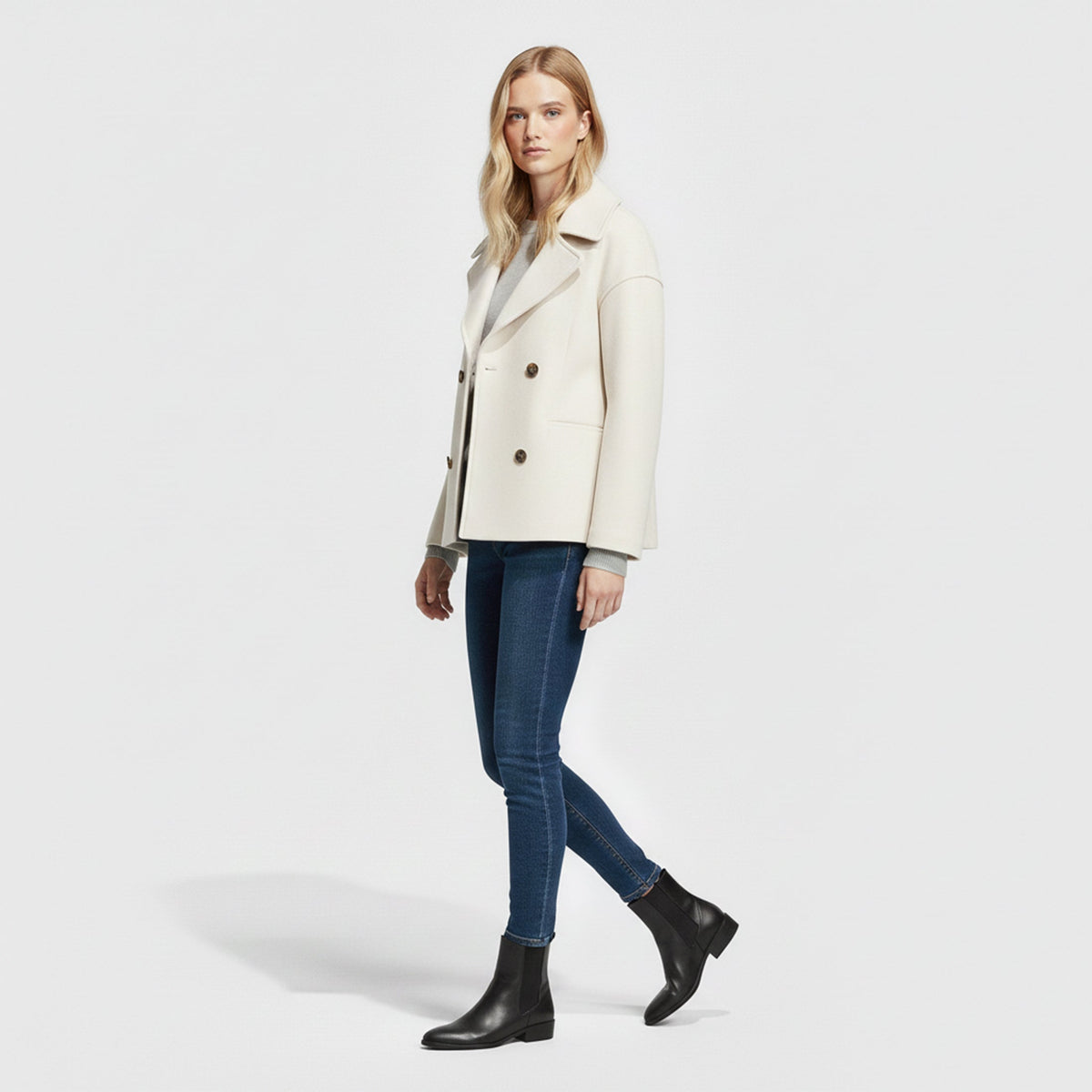 Selene - Women's Classic Double-Breasted Coat