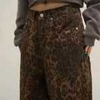 Seraphina - Women's Leopard Print Wide-Leg Jeans