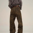 Seraphina - Women's Leopard Print Wide-Leg Jeans