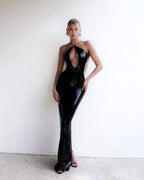Seraphine - Women's Elegant Sequin Halter Dress