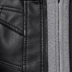 Sienna - Men's Faux Leather Jacket with Hoodie
