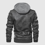 Sienna - Men's Faux Leather Jacket with Hoodie