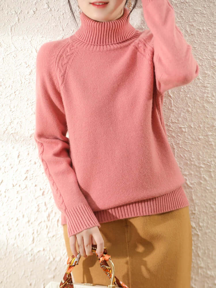 Sienna - Women's Cosy Knitted Polo Neck Jumper