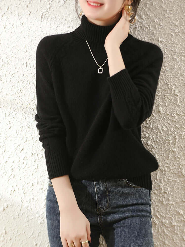 Sienna - Women's Cosy Knitted Polo Neck Jumper