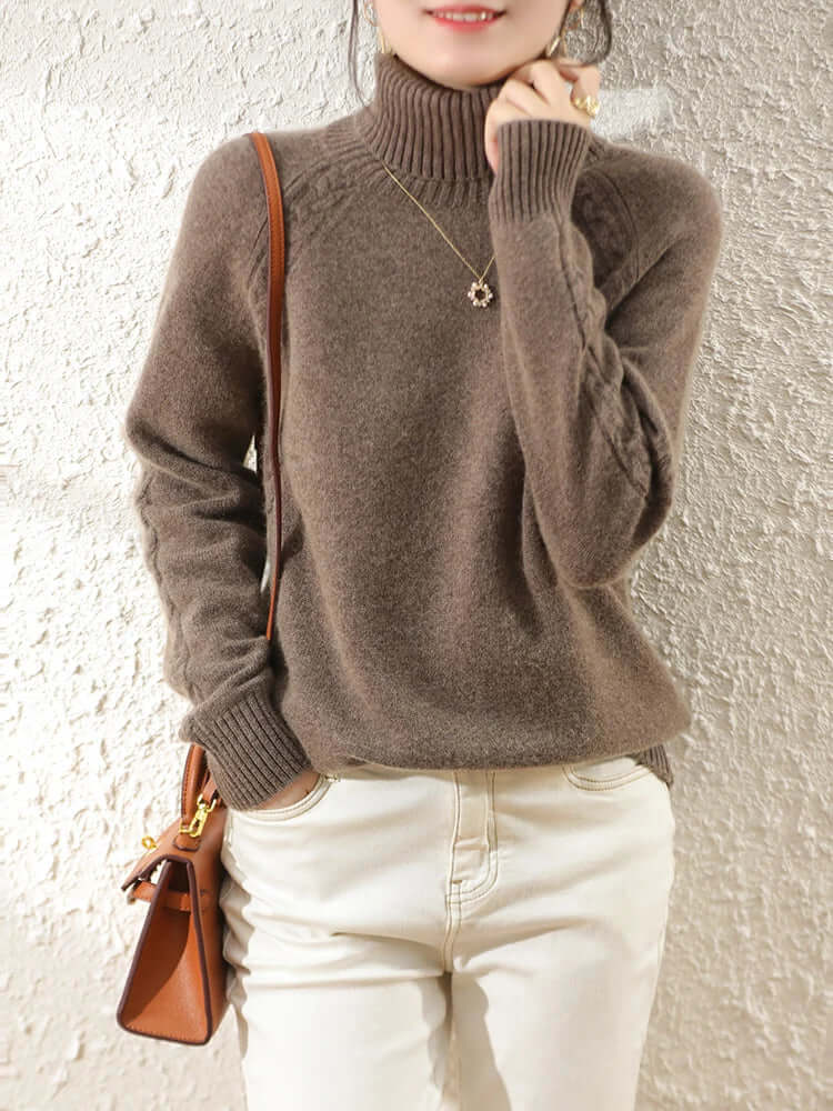 Sienna - Women's Cosy Knitted Polo Neck Jumper