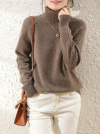 Sienna - Women's Cosy Knitted Polo Neck Jumper