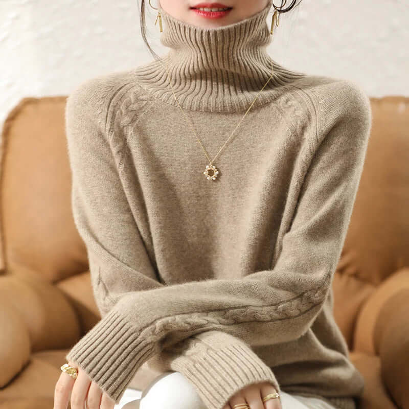 Sienna - Women's Cosy Knitted Polo Neck Jumper