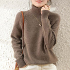 Sienna - Women's Cosy Knitted Polo Neck Jumper