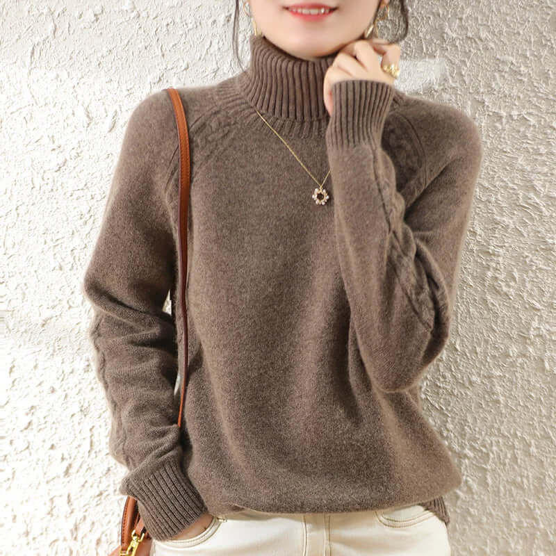 Sienna - Women's Cosy Knitted Polo Neck Jumper