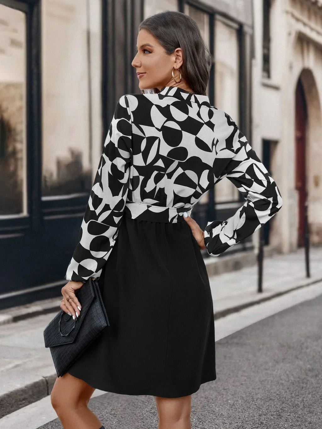 Solene - Women's Chic Fashion Dress with Tie Waist