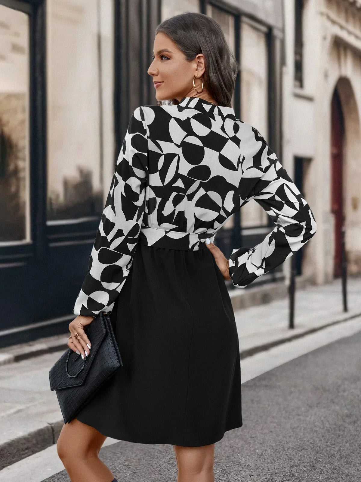 Solene - Women's Chic Fashion Dress with Tie Waist