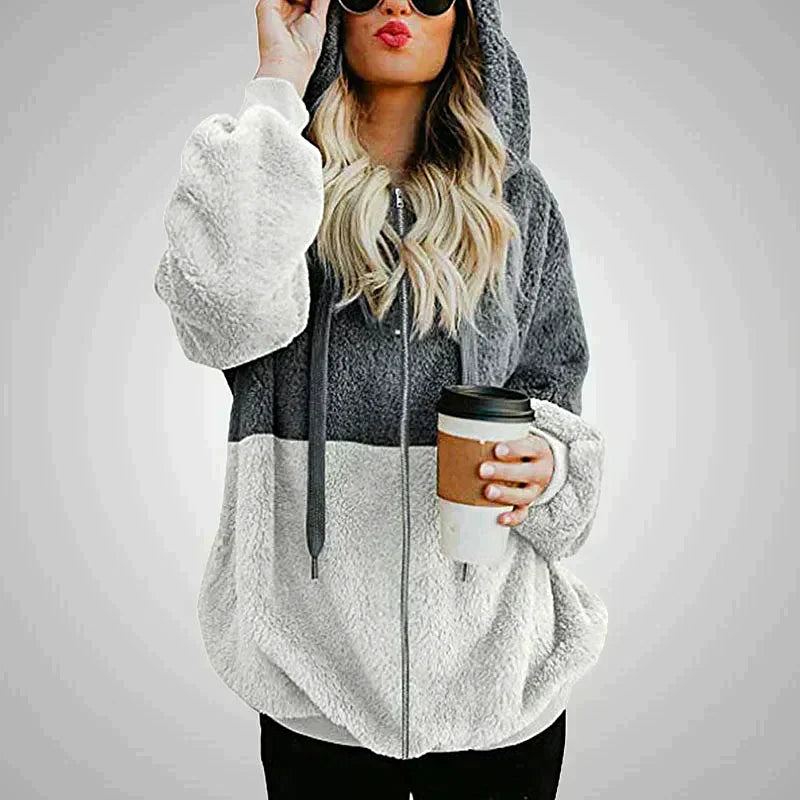 Sutton - Women's Cosy Two-Tone Fleece Hoodie
