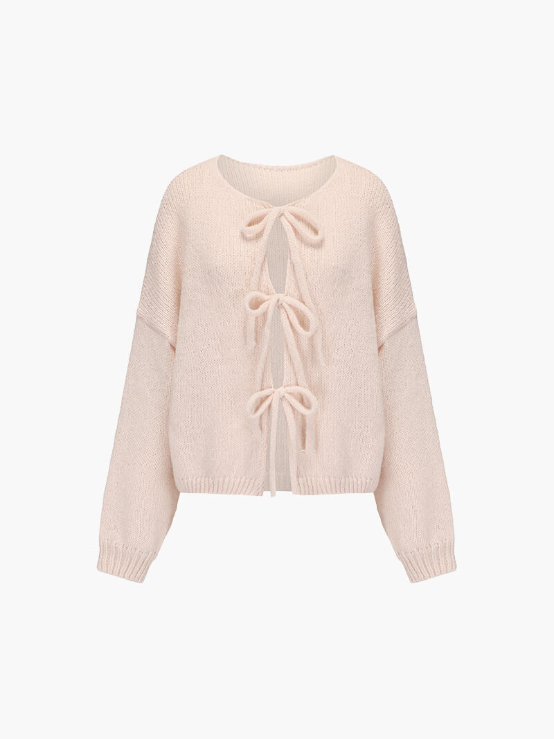 Sylvie - Women's Bow-Detail Knit Cardigan
