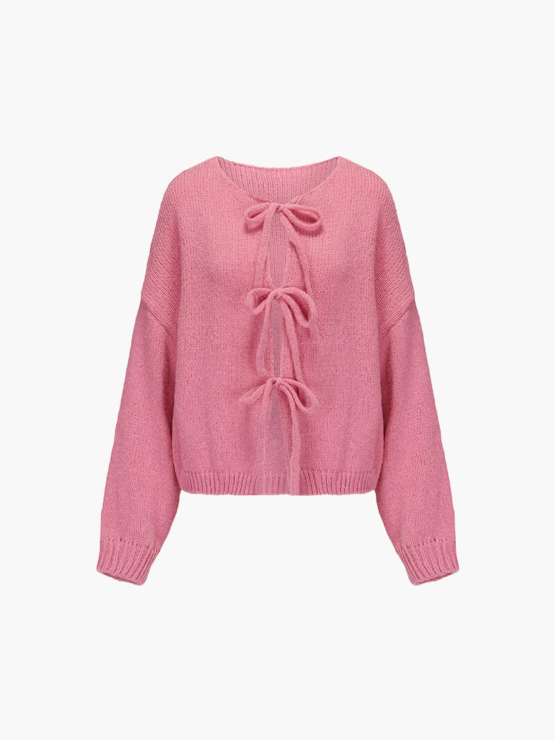 Sylvie - Women's Bow-Detail Knit Cardigan