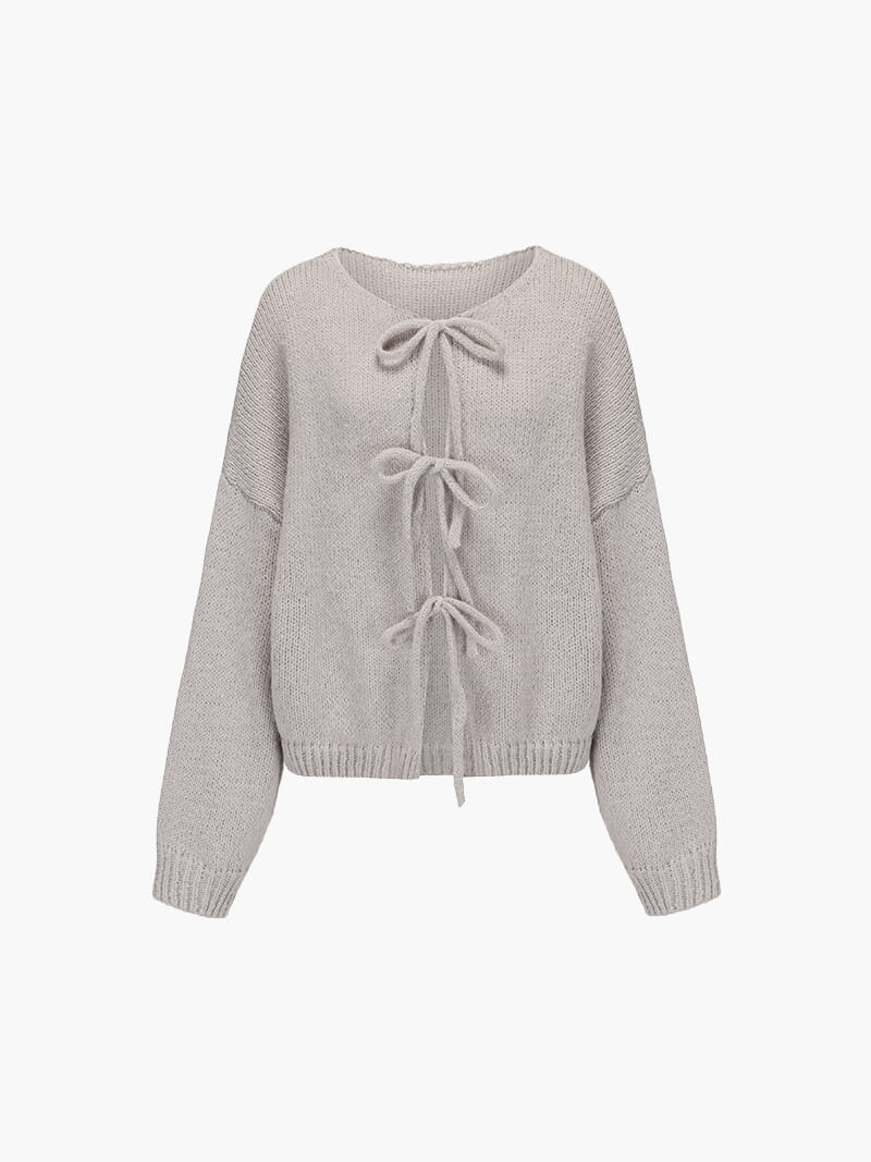 Sylvie - Women's Bow-Detail Knit Cardigan