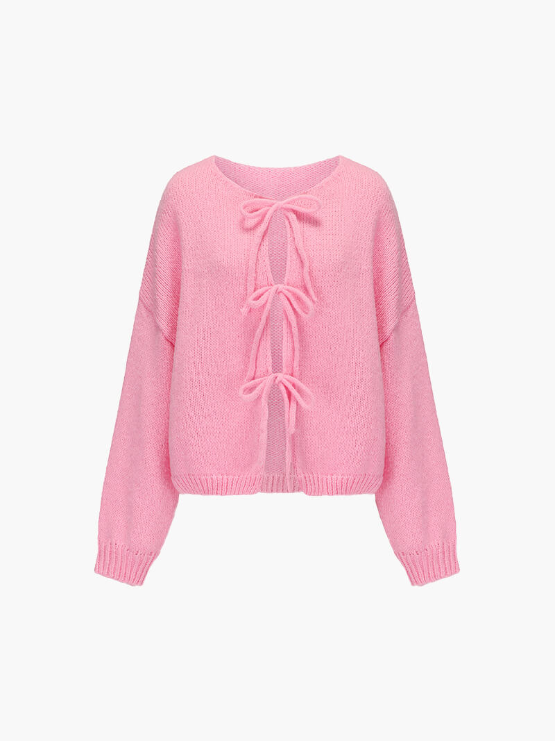 Sylvie - Women's Bow-Detail Knit Cardigan